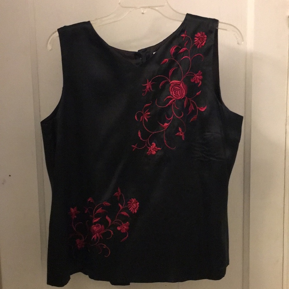 Casual Corner silk embroidered vest. 14. EUC